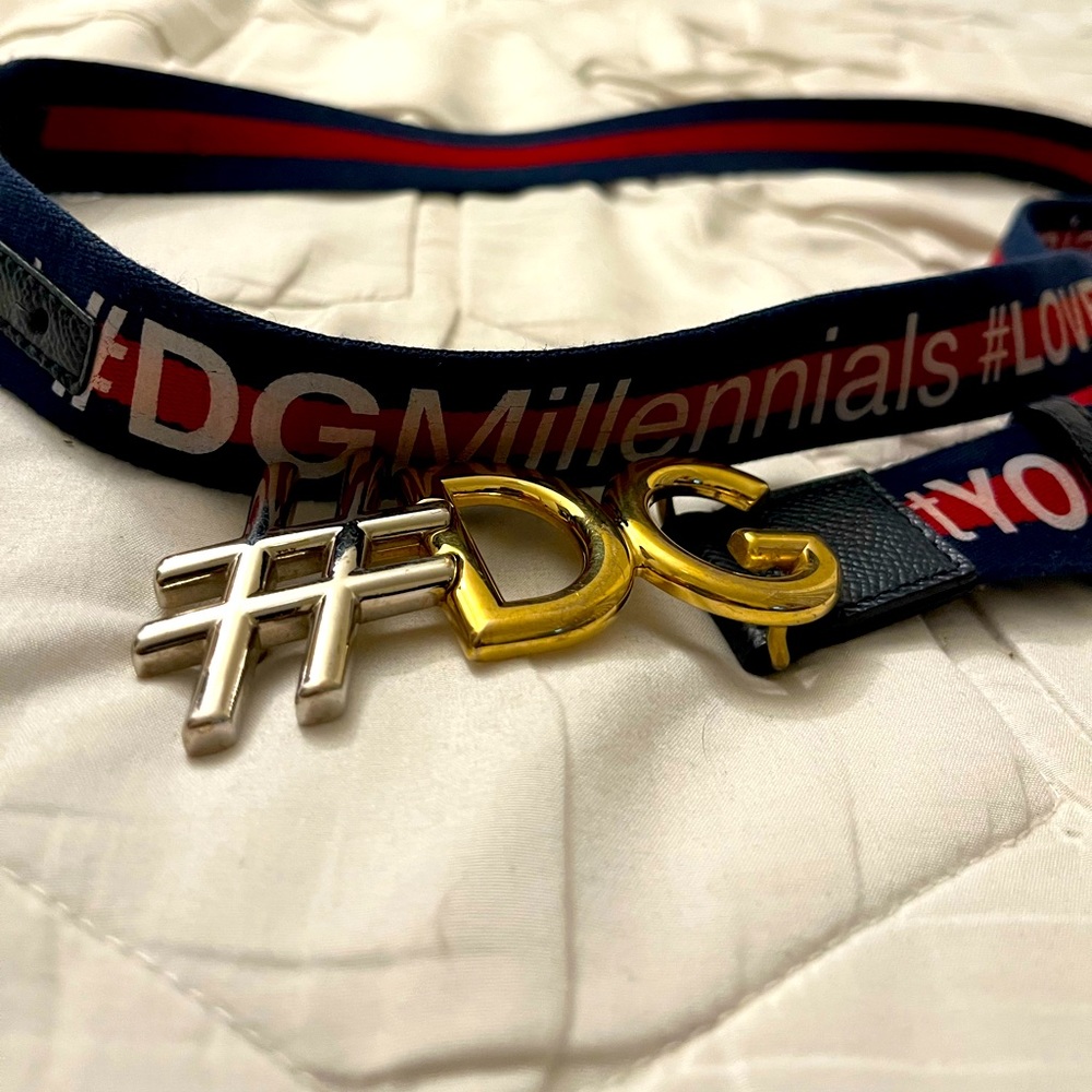 Dolce & Gabbana Men’s Belt - Red/White/Navy - Size 95